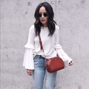 Catherine Malandrino White Bell Sleeve Blouse